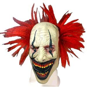 Wicked Full Head Big Mouth Killer Horror Clown Adults Halloween Fancy Ma…
